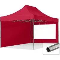 TOOLPORT 3x4,5m, stål, easy-up-pavillon, 2 sidedele, rød