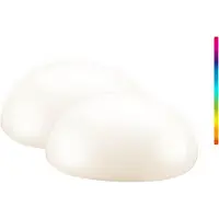 Goobay 2-pak LED-solcellelampe Sten, 24 cm, størrelse M, RGBW