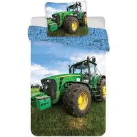 Licens Traktor sengetøj - 100% bomuld - Junior sengetøj 100x140 cm - Grøn traktor