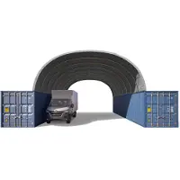 TOOLPORT 8x12m, containertelt, PRIMEtex-PVC-teltdug, grå, med statikpakke