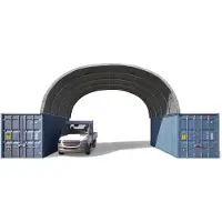TOOLPORT 8x6m, containertelt, PRIMEtex-PVC-teltdug, grå, med statikpakke