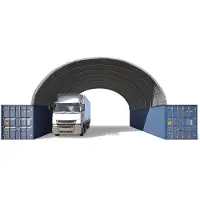 TOOLPORT 10x12m, containertelt, PRIMEtex-PVC-teltdug, grå, med statikpakke