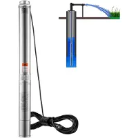 Vevor Dykpumpe til dyb brønd, 3 HK/2200 W 230 V/50 Hz, 9,8 m³/t flow 144 m løftehøjde, med 9,1 m elledning, vandpumper i rustfrit stål til industriel, kunstvanding og hjemmebrug, IP68 vandtæt klasse