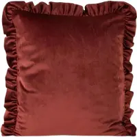 Eurofirany VELVET / 25 Aksominis pagalvės užvalkalas, dekoruotas raukiniais, 45 X 45 cm, spalva: plytų