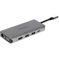 ALLNET PSUC0216, USB 3.2 Gen 1 (3.1 Gen 1) Type-C, 100 W, Grå, MicroSD (TransFlash), SD, 3.5mm, HDMI, RJ-45, USB 2.0, USB 3.2 Gen 1 (3.1 Gen 1) Type-A, USB 3.2 Gen 1 (3.1 Gen 1) Type-C, VGA, USB