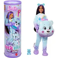Barbie Cutie Reveal Care Bears Dukke og tilbehr Serie 2 Dream Bright Bear med 10 overraskelser, inklusive farveskift og minibjrn