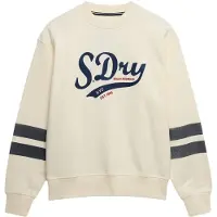 Superdry Superdrytil kvinder. W2012596A Varsity Script Loose Loose sweatshirt i beige (XS), Casual, Bomuld