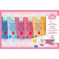 Djeco Fingermaling - 6 stk. - Pastelfarver - - OneSize - Maling