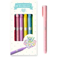 Djeco Tusser - 6 Silver Outline Pens - - OneSize - Kreasæt
