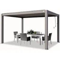 PRIMEYARD 3x4m Pergola, lameltag, perlegrå