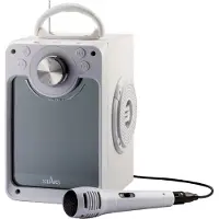 Stars Karaoke maskine med lyseffekter, mikrofon og Bluetooth, hvid