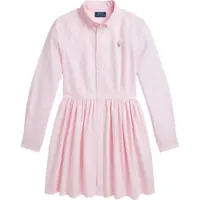 Ralph Lauren Polo Ralph Laurentil piger. 313934179001 Lyserød skjortekjole i oxford-bomuld (7años= 130/134cm), Casual, Pink, Lange ærmer, børnetøj