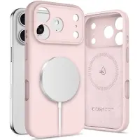 Tech-Protect iPhone 17 Pro flydende silikone cover - MagSafe-kompatibel - Lyserød Perle