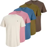 Jack & jones Premium Bluser & t-shirts 'JPRBLABRODY TEE SS CREW NECK 5-PACK KA' beige / ensian / choko / oliven / eosin