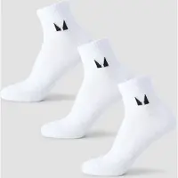 MP Unisex Ankle Socks (3 Pack) - White - UK 12-14