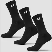 Myprotein MP Running Socks (pakke med tre) − Sort - UK 12-14