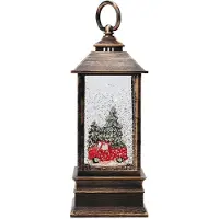 Home Styling Collection LED dekorativt lanterne-23 cm med vand og glitter
