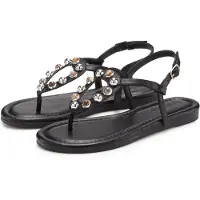 LASCANA Sandaler med rem sort
