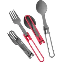 MSR - Køkken - Folding Spoon & Fork Kit - 4pc Red/Gray til Unisex - Rød