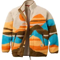 Passenger - Mærker - Fairbanks Full Zip Recycled Sherpa Fleece W Mountain Sunset Multi til UnisexUld - Størrelse XS - Beige