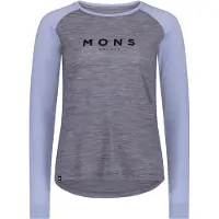 Mons Royale - Vandretøj dame - Icon Merino Raglan LS W Grey Heather/Skyline til UnisexUld - Størrelse M - Lilla
