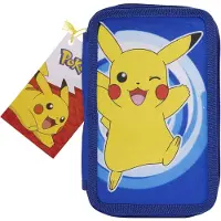 Pokémon Fyldt penalhus med 2 rum, 300D rich nylon, 19.5 x 12.5 x 5 cm