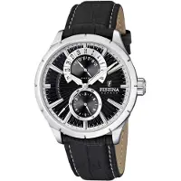 Festina Herreur F16573-3 Dress Sort/Læder Ø46 mm