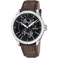 Festina Herreur F16573-4 Dress Sort/Læder Ø46 mm