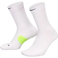 Nike Running - Trail running tøj - U Midweight Run Crew Socks White Volt Black til Unisex - Størrelse 47-49,5 - Hvid