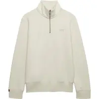 Superdry Superdrytil mænd. M2013750A Essential Logo sweatshirt med kort lynlås i beige (S), Casual, Bomuld