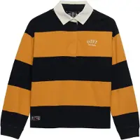 Superdry Superdrytil kvinder. W6012212A Heritage Stripe Rugby-polo, gul (XS), Casual, Bomuld, Lange ærmer