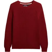 Superdry Superdrytil kvinder. W6110672A Relaxed Ribbed Knitted Sweater rødbrun (M), Casual, Bomuld