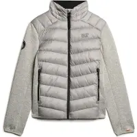 Superdry Superdrytil mænd. M5011916A Storm Knit Hybrid Padded Jacket grå (S), Casual, Bæredygtig, Genanvendt nylon