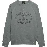 Superdry Superdrytil mænd. M2014474A Merchant Vintage Print sweatshirt grå (M), Casual, Bomuld