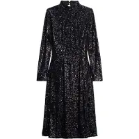 Superdry Long Sleeves Backless Sparkly Midi Kjole