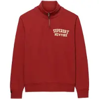 Superdry Superdrytil mænd. M2014478A Vintage Athletic Half Zip sweatshirt rød (M), Casual, Bomuld, Lange ærmer