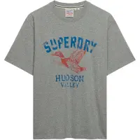 Superdry Superdrytil mænd. M1012443A Grå Wild Frontier-T-shirt (L), Casual, Bomuld, Korte ærmer