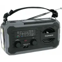 Thomson Portable Solar Sos Am/fm 8000mah Battery Emergency Flashlight 3 Charging Modes Function Bærbar Radio