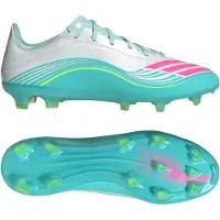 Adidas F50 Messi Pro Fg Aurora Radiante - Hvid/pink/turkis - Græs (Fg), størrelse 44⅔