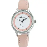 Adriana Adrina Dameur med kunstlæderrem / armbåndsur / ur – pink/hvid