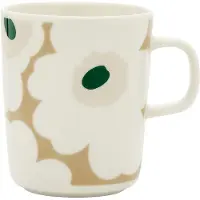 Marimekko Unikko krus 25 cl White-beige-lys sand-mørkegrøn