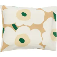 Marimekko Unikko pudebetræk 50x60 cm Sand-off white-hay-emerald