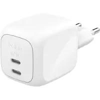 Belkin BoostCharge 67W Dual USB-C PD Wall Charger with PPS - White