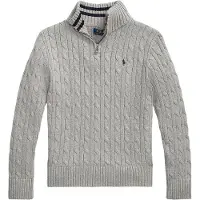 Ralph Lauren Bluse m. Lynlås - Strik - Gråmeleret - - 8 år (128) - Bluse