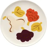 Marimekko Kukasta Kukkaan middagstallerken White-vanilla-terrac-plum, Ø20 cm