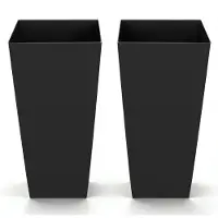Vevor Høje Plantekasser Sæt med 2, 665 mm Store Udendørs Koniske Plantekasser til Udendørs Stueplanter, Veranda Plastik Moderne Blomsterpotter med Hjul, Indvendig Potte og Drænhuller til Terrasse, Hav