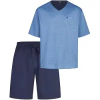 Hajo Pyjamas kort 'Klima Light' blå / mørkeblå