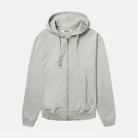 Woodbird Herre Fuji Base Zip Hættetrøje Light Grey Melange