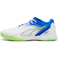 Puma Iberio V Futsal Boots Unisex, Shoes, White/Green Glare/Ultra Blue, 44