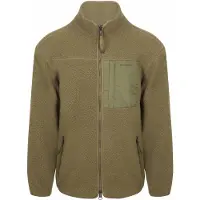 Knowledge cotton apparel - Mærker - Loose Fit Zip Fleece Burned Olive til Unisex - Størrelse XL - Kaki